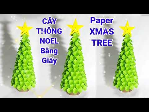 Làm CÂY THÔNG NOEL Đẹp Bằng Giấy Siêu Dễ TRANG TRÍ NOEL - How To Make A Christmas Tree with Paper