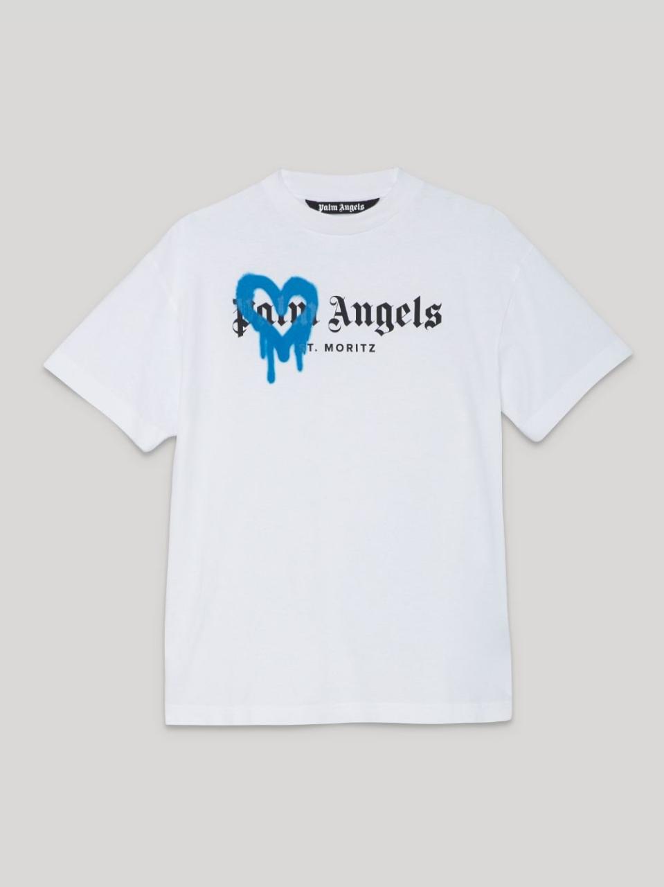 St. Moritz Sprayed T-Shirt In White - Palm Angels® Official