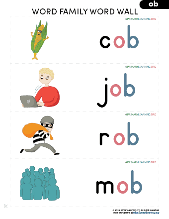 Ob Word Family Words | Primarylearning.Org
