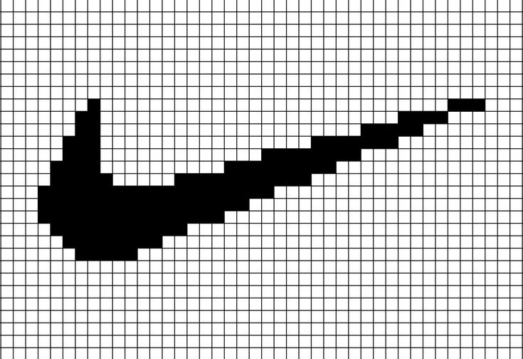 Nike Logo Pixel Art | Pixel Art, Easy Pixel Art, Pixel Art Pattern