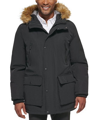 Club Room Men'S Parka With A Faux Fur-Hood Jacket, Created For Macy'S -  Macy'S