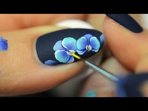 Nail Art Orchid One Stroke - Youtube