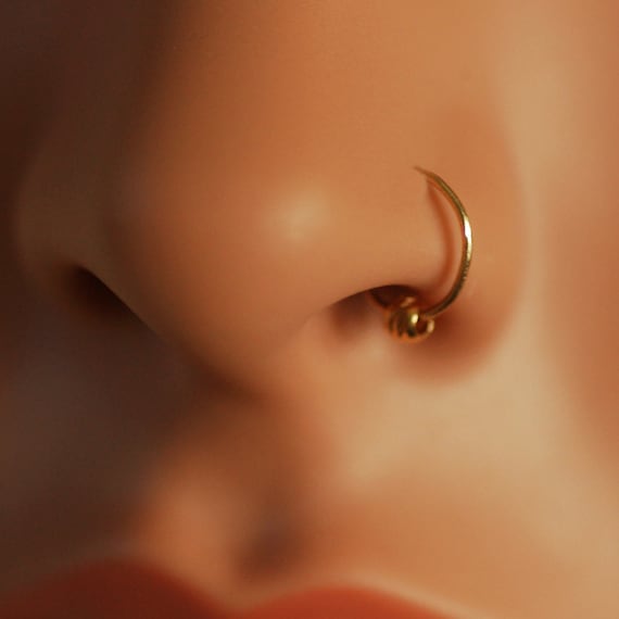 Nose Hoop With Sparkly Ball Nose Ring Nose Hoop Cartilage - Etsy Israel